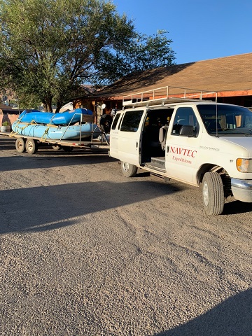 This was an early morning start to drive to our launching point on the Colorado River for our white-water rafting trip.